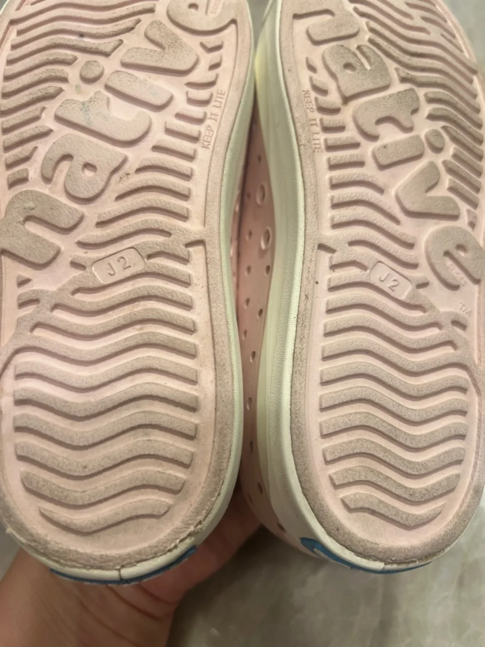 Native Slip-On Sneakers in Light Pink with White Soles